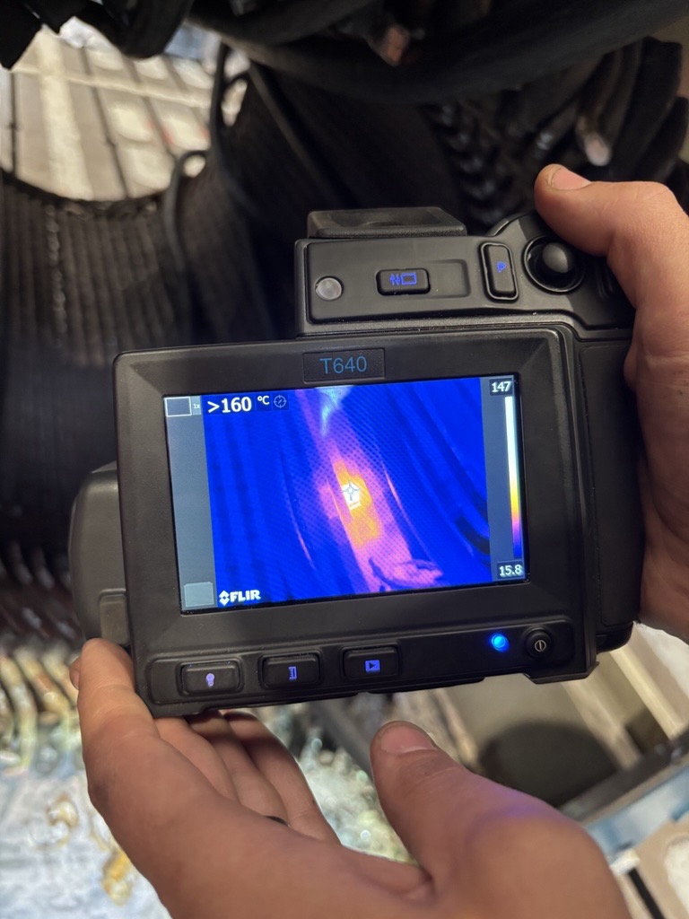 Core lamination hot spot detection on high voltage stator